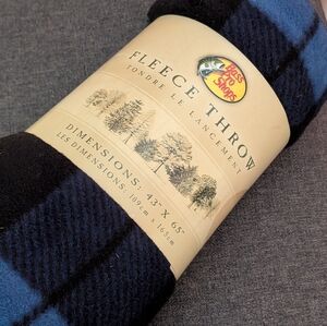 Bass Pro Shops Navy and Black Fleece Throw
